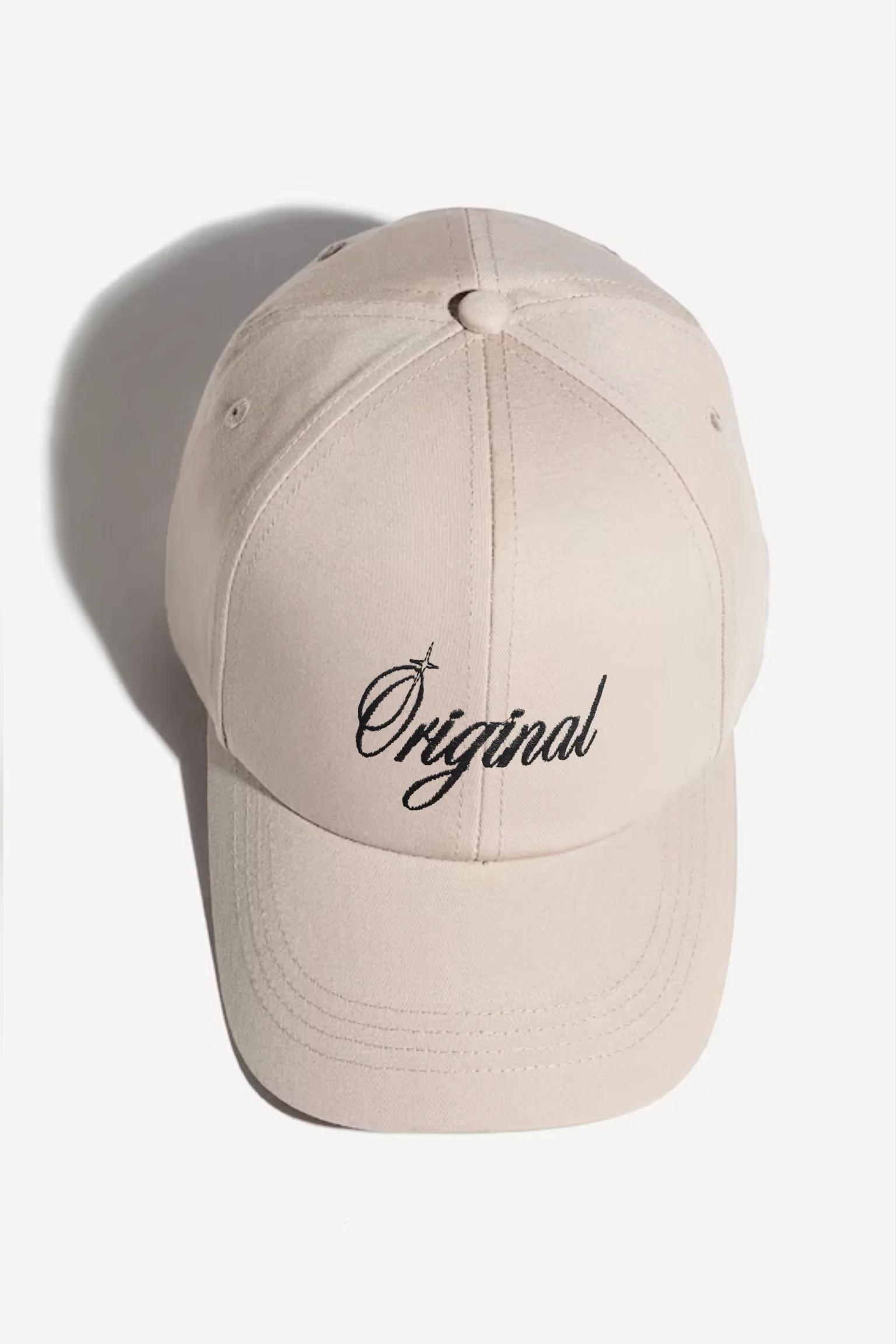 Beige Cap with Óriginal (Black) Embroidery - Image 4