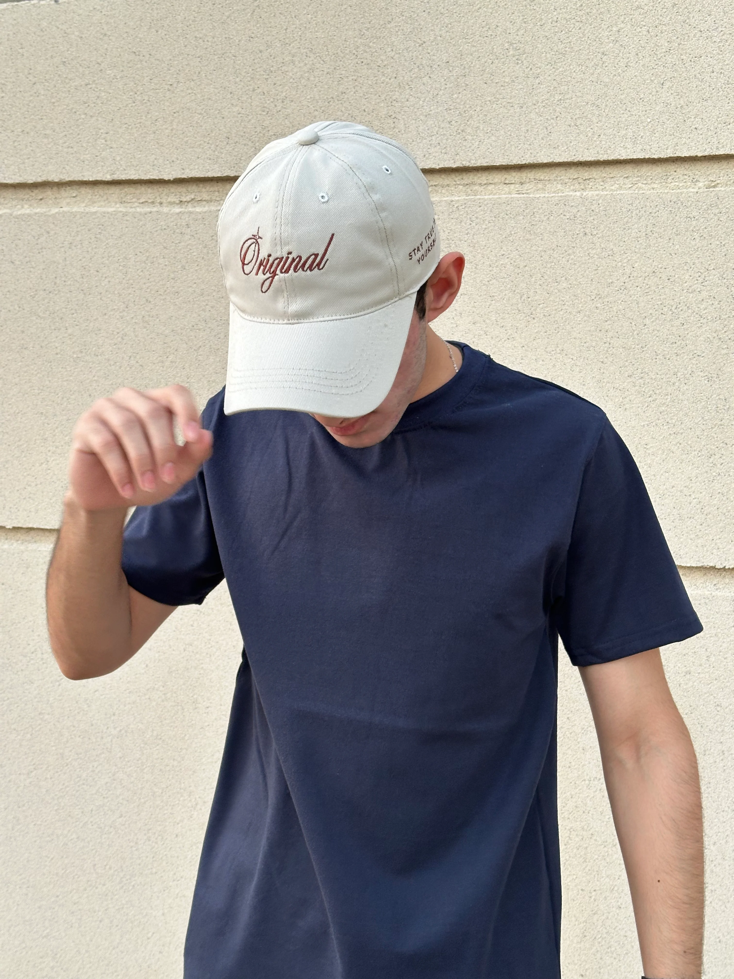 Beige Cap with Óriginal (Rust) Embroidery - Image 3