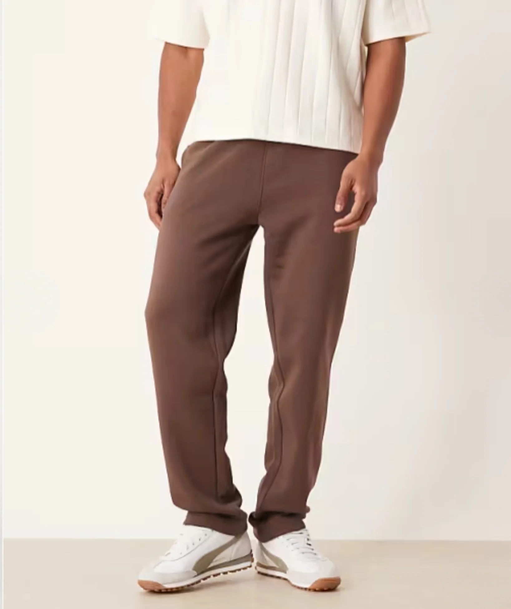 Brown Straight-Leg Sweatpants - Image 3