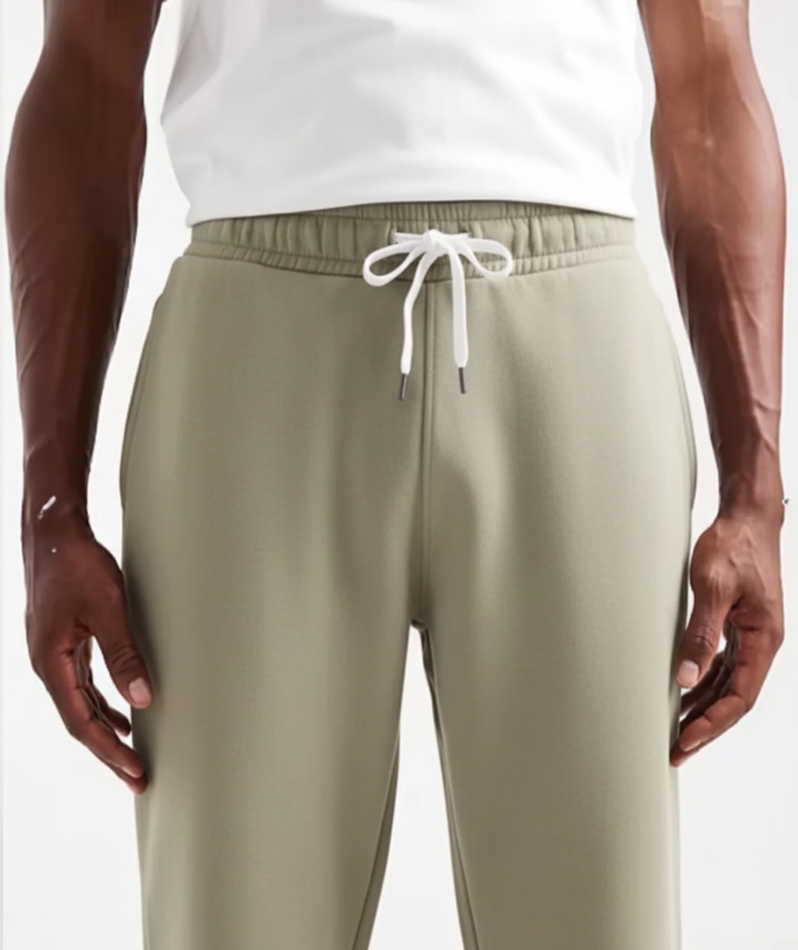 Light Olive Straight-Leg Sweatpants - Image 2