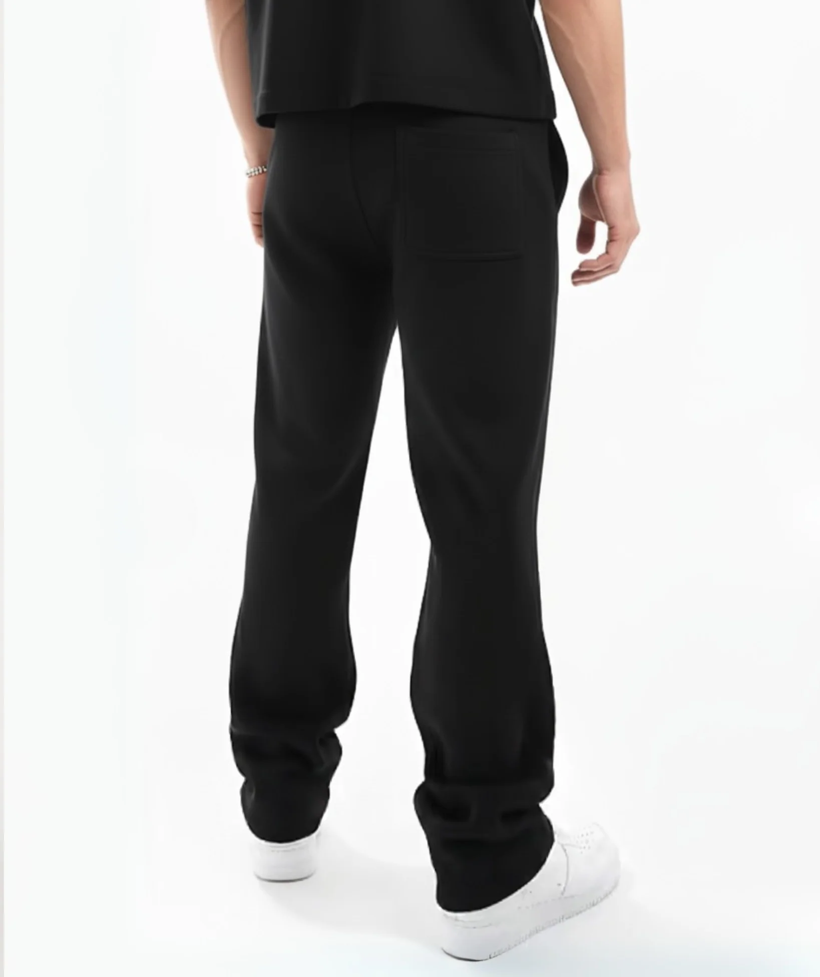 Black Straight-Leg Sweatpants - Image 2
